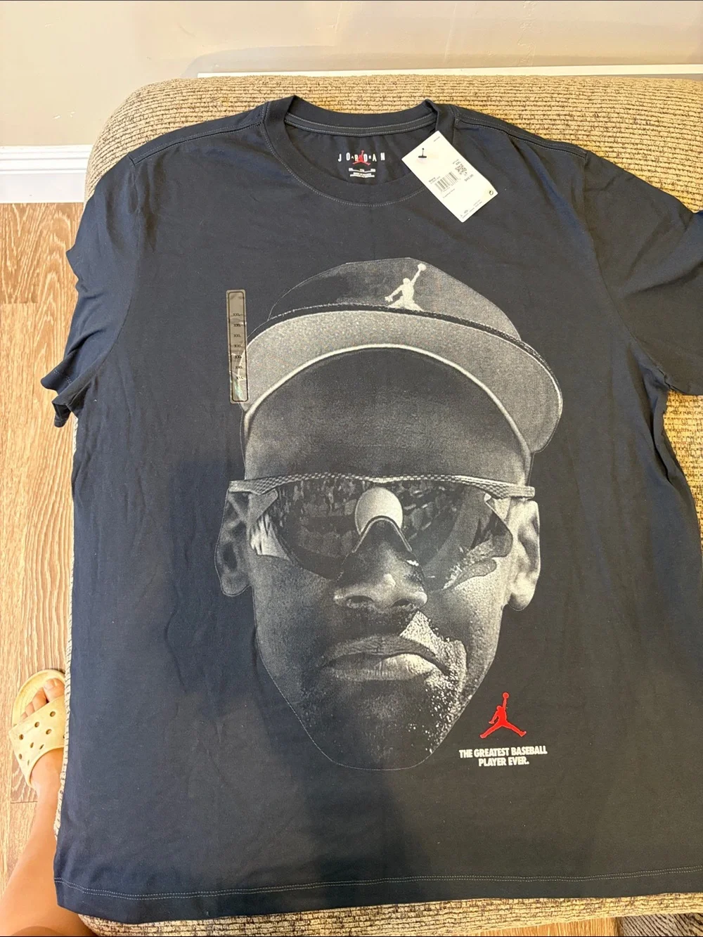 Jordan Black Short-Sleeve Graphic Tee with Red Jumpman